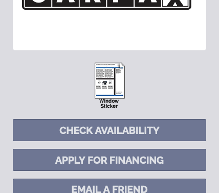 Window sticker button on an inventory details page